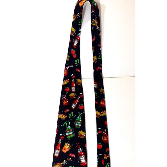Vintage Heinz Neck Tie Mens Novelty Silk Ketchup Relish 57 Sauce USA Made 58" - Picture 3 of 8